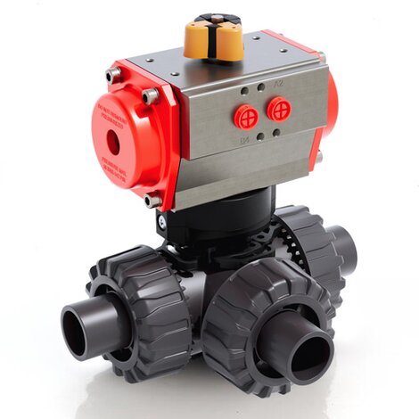 LKDDV/CP SA - Pneumatically actuated ball valve DN 10:50