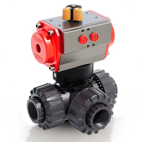 LKDFV/CP DA - Pneumatically actuated ball valve DN 10:50