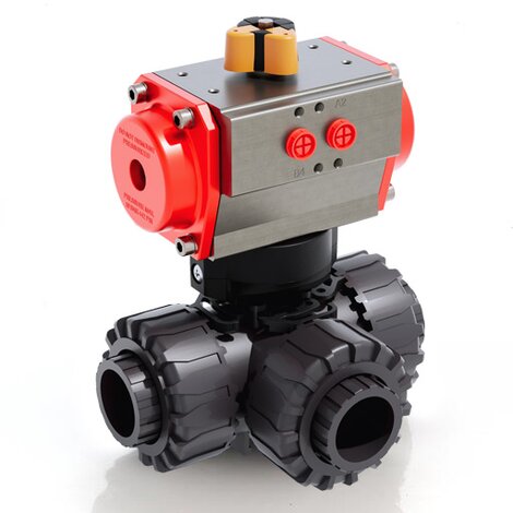 LKDIV/CP SA - Pneumatically actuated ball valve DN 10:50