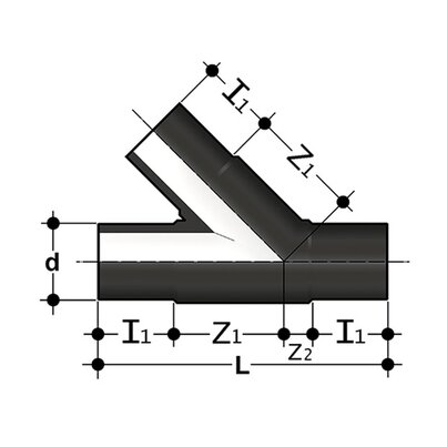 T45DE SDR11 - 45° Tee