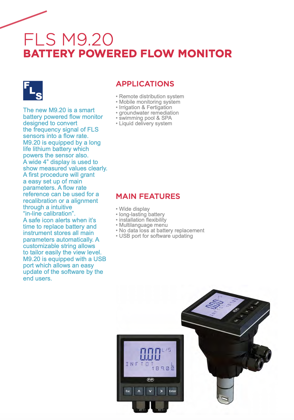 M9.20 Battery Powered Flow Monitor