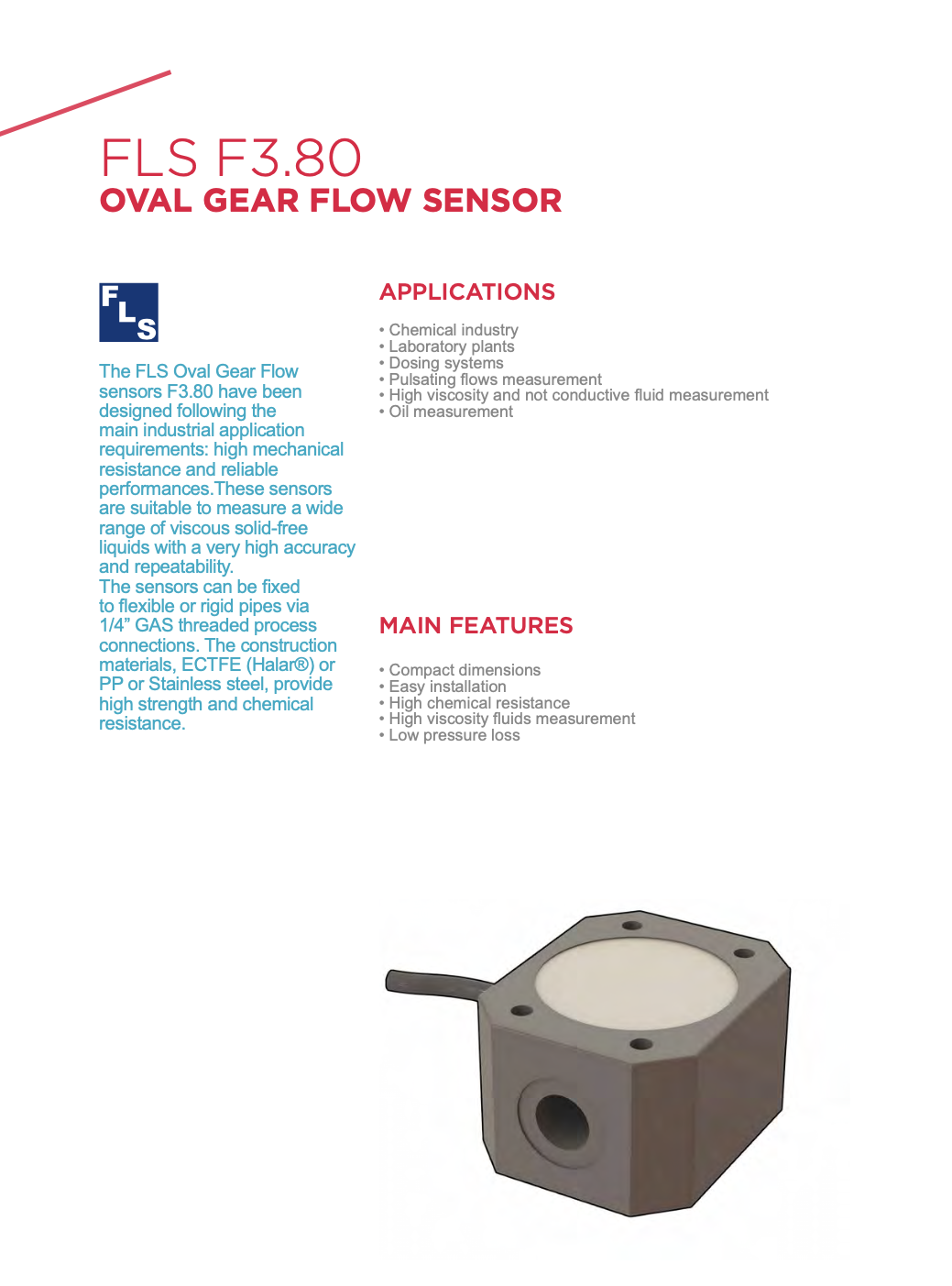 F3.80 Oval Gear Flow Sensor
